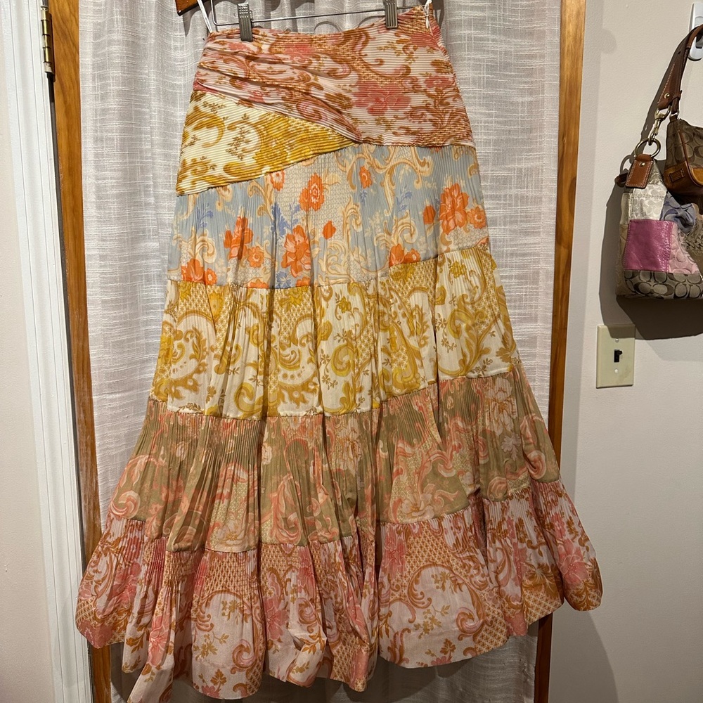 Zimmermann Postcard Pleated Long Skirt in Spliced in Zimmermann 0